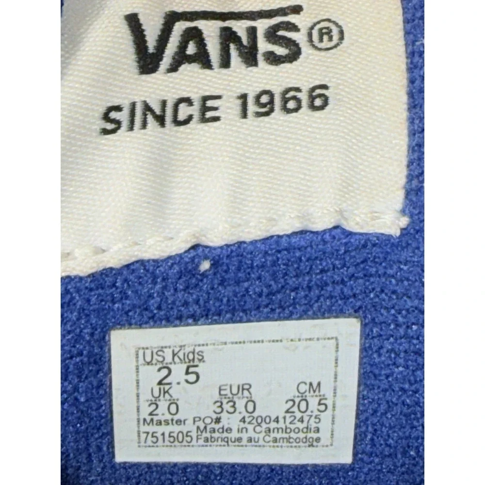 Vans Knu Skool Boys Size 2.5Y Grey Blue Casual Walking‎ Shoes Skate Sneakers